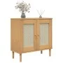 SENJA sideboard rattan look brown pine wood 80x35x80 cm by , Sideboards - Ref: Foro24-358031, Price: 83,51 €, Discount: %