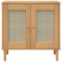 Aparador SENJA aspecto de ratán madera pino marrón 80x35x80 cm de , Aparadores - Ref: Foro24-358031, Precio: 84,46 €, Descuen...