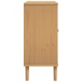 Aparador SENJA aspecto de ratán madera pino marrón 80x35x80 cm de , Aparadores - Ref: Foro24-358031, Precio: 84,46 €, Descuen...
