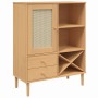 Aparador alto SENJA aspecto de ratán madera marrón 90x40x112 cm de , Aparadores - Ref: Foro24-358052, Precio: 126,29 €, Descu...