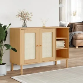 SENJA Sideboard Rattanoptik braunes Kiefernholz 112x40x80 cm von , Sideboards - Ref: Foro24-358028, Preis: 122,20 €, Rabatt: %