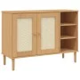 Aparador SENJA aspecto de ratán madera pino marrón 112x40x80 cm de , Aparadores - Ref: Foro24-358028, Precio: 122,20 €, Descu...