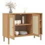 Aparador SENJA aspecto de ratán madera pino marrón 112x40x80 cm de , Aparadores - Ref: Foro24-358028, Precio: 122,20 €, Descu...