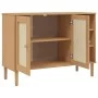 Aparador SENJA aspecto de ratán madera pino marrón 112x40x80 cm de , Aparadores - Ref: Foro24-358028, Precio: 122,20 €, Descu...