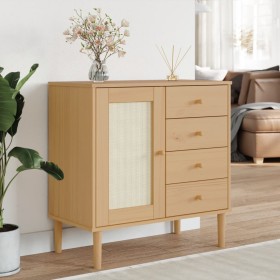 SENJA sideboard rattan look brown pine wood 80x40x80 cm by , Sideboards - Ref: Foro24-358037, Price: 104,69 €, Discount: %