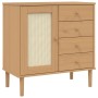 SENJA sideboard rattan look brown pine wood 80x40x80 cm by , Sideboards - Ref: Foro24-358037, Price: 104,69 €, Discount: %