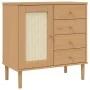 SENJA sideboard rattan look brown pine wood 80x40x80 cm by , Sideboards - Ref: Foro24-358037, Price: 103,62 €, Discount: %