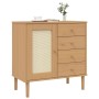 SENJA sideboard rattan look brown pine wood 80x40x80 cm by , Sideboards - Ref: Foro24-358037, Price: 104,69 €, Discount: %