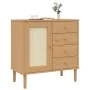 SENJA sideboard rattan look brown pine wood 80x40x80 cm by , Sideboards - Ref: Foro24-358037, Price: 103,62 €, Discount: %