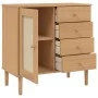 SENJA sideboard rattan look brown pine wood 80x40x80 cm by , Sideboards - Ref: Foro24-358037, Price: 103,62 €, Discount: %