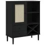 SENJA high sideboard black wood rattan look 90x40x112 cm by , Sideboards - Ref: Foro24-358054, Price: 125,15 €, Discount: %