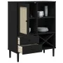 SENJA high sideboard black wood rattan look 90x40x112 cm by , Sideboards - Ref: Foro24-358054, Price: 125,15 €, Discount: %