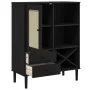 SENJA high sideboard black wood rattan look 90x40x112 cm by , Sideboards - Ref: Foro24-358054, Price: 125,15 €, Discount: %