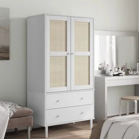 SENJA Kleiderschrank Rattanoptik Weißkiefernholz 90x55x175 cm von , Kleiderschränke - Ref: Foro24-358035, Preis: 403,00 €, Ra...