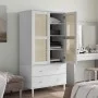 Armario SENJA aspecto de ratán madera pino blanco 90x55x175 cm de , Armarios roperos - Ref: Foro24-358035, Precio: 402,98 €, ...