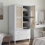 SENJA wardrobe rattan look white pine wood 90x55x175 cm by , Wardrobes - Ref: Foro24-358035, Price: 409,68 €, Discount: %