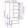 Armario SENJA aspecto de ratán madera pino blanco 90x55x175 cm de , Armarios roperos - Ref: Foro24-358035, Precio: 402,98 €, ...