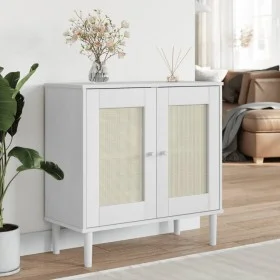 Sideboard SENJA aus Rattanoptik, Kiefernholz weiß 80x35x80 cm von , Sideboards - Ref: Foro24-358032, Preis: 107,41 €, Rabatt: %