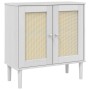 Aparador SENJA aspecto de ratán madera pino blanco 80x35x80 cm by , Sideboards - Ref: Foro24-358032, Price: 108,85 €, Discoun...
