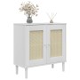 Aparador SENJA aspecto de ratán madera pino blanco 80x35x80 cm by , Sideboards - Ref: Foro24-358032, Price: 108,85 €, Discoun...