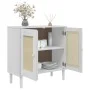 Aparador SENJA aspecto de ratán madera pino blanco 80x35x80 cm de , Aparadores - Ref: Foro24-358032, Precio: 107,39 €, Descue...