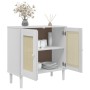 Aparador SENJA aspecto de ratán madera pino blanco 80x35x80 cm by , Sideboards - Ref: Foro24-358032, Price: 108,85 €, Discoun...