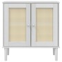 Aparador SENJA aspecto de ratán madera pino blanco 80x35x80 cm