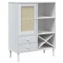 Aparador alto SENJA aspecto de ratán madera blanco 90x40x112 cm by , Sideboards - Ref: Foro24-358053, Price: 125,07 €, Discou...