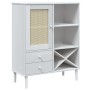 Aparador alto SENJA aspecto de ratán madera blanco 90x40x112 cm by , Sideboards - Ref: Foro24-358053, Price: 126,23 €, Discou...