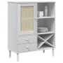 Aparador alto SENJA aspecto de ratán madera blanco 90x40x112 cm by , Sideboards - Ref: Foro24-358053, Price: 125,07 €, Discou...