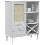 Aparador alto SENJA aspecto de ratán madera blanco 90x40x112 cm by , Sideboards - Ref: Foro24-358053, Price: 126,23 €, Discou...