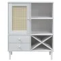 Aparador alto SENJA aspecto de ratán madera blanco 90x40x112 cm by , Sideboards - Ref: Foro24-358053, Price: 125,07 €, Discou...