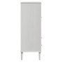 Aparador alto SENJA aspecto de ratán madera blanco 90x40x112 cm