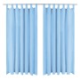 Micro-satin curtains with loops 2 units 140x225cm turquoise by vidaXL, Curtains and curtains - Ref: Foro24-132220, Price: 24,...