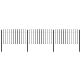 Gartenzaun mit Speerspitzen Stahl schwarz 5,1x1 m von , Zaunpaneele - Ref: Foro24-277613, Preis: 181,28 €, Rabatt: %