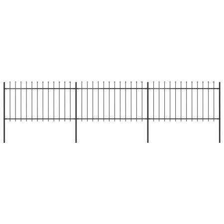 Gartenzaun mit Speerspitzen Stahl schwarz 5,1x1 m von , Zaunpaneele - Ref: Foro24-277613, Preis: 155,33 €, Rabatt: %