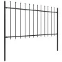 Garden fence with black steel spear points 5.1x1 m by , fence panels - Ref: Foro24-277613, Price: 180,45 €, Discount: %