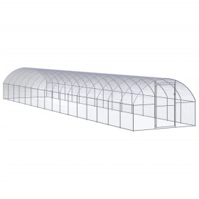 Gallinero de exterior de acero galvanizado 3x16x2 m