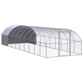 Gallinero de exterior de acero galvanizado 3x10x2 m