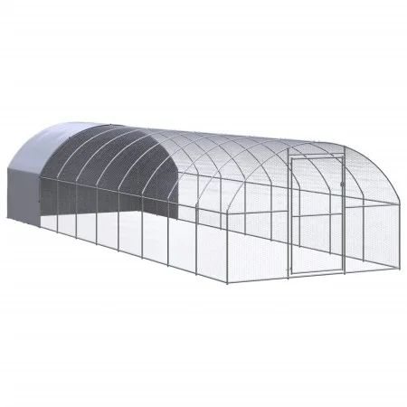 Outdoor galvanized steel chicken coop 3x10x2 m by , Cages and habitats for small animals - Ref: Foro24-3095476, Price: 623,90...