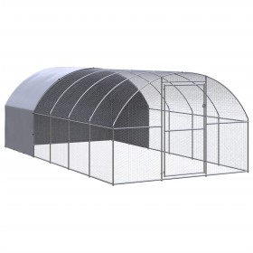 Outdoor galvanized steel chicken coop 3x6x2 m by , Cages and habitats for small animals - Ref: Foro24-3095474, Price: 479,15 ...