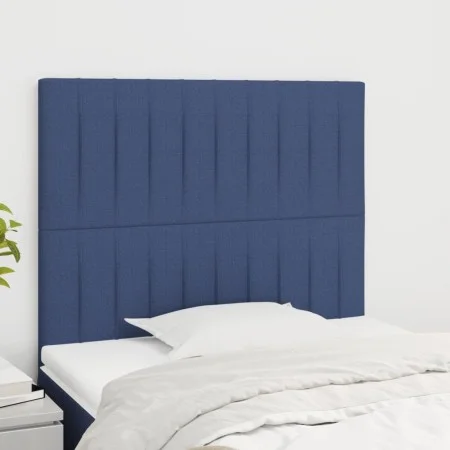 Cabeceros 2 unidades de tela azul 100x5x78/88 cm de , Cabeceros y pies de cama - Ref: Foro24-3116566, Precio: 59,94 €, Descue...