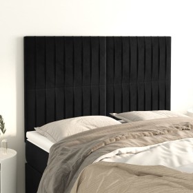 Headboards 4 units black velvet 72x5x78/88 cm by , Headboards and footboards - Ref: Foro24-3116620, Price: 106,17 €, Discount: %