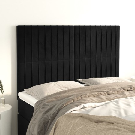 Kopfteile 4 Einheiten aus schwarzem Samt 72x5x78/88 cm von , Kopf- und Fußteile - Ref: Foro24-3116620, Preis: 106,17 €, Rabat...