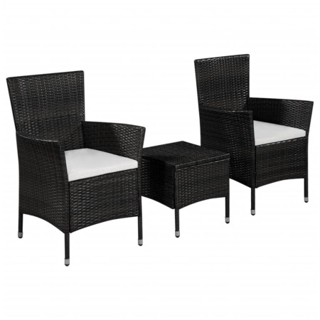 Garden bistro table and chairs set 3 pieces black synthetic rattan by vidaXL, Garden sets - Ref: Foro24-44094, Price: 164,69 ...