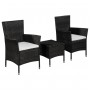 Garden bistro table and chairs set 3 pieces black synthetic rattan by vidaXL, Garden sets - Ref: Foro24-44094, Price: 164,69 ...