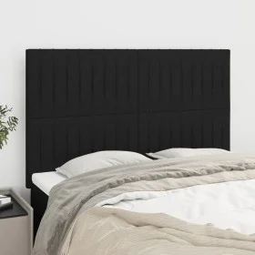 Headboards 4 units black fabric 72x5x78/88 cm by , Headboards and footboards - Ref: Foro24-3116570, Price: 94,57 €, Discount: %