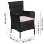 Garden bistro table and chairs set 3 pieces black synthetic rattan by vidaXL, Garden sets - Ref: Foro24-44094, Price: 176,35 ...