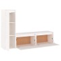 Muebles para TV 3 piezas madera maciza de pino blanco