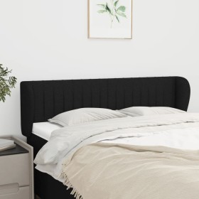 Black fabric headboard 147x23x78/88 cm by , Headboards and footboards - Ref: Foro24-3117382, Price: 68,81 €, Discount: %